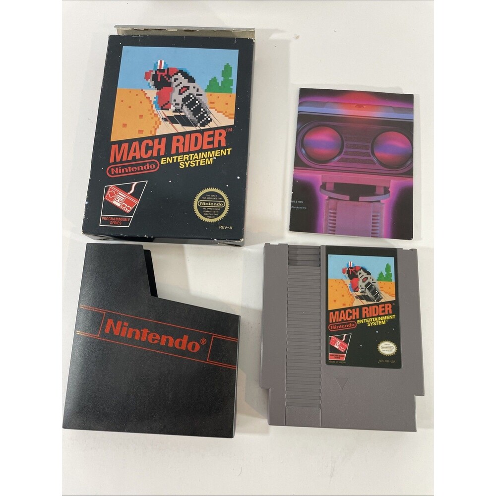 Mach Rider Nintendo NES In Box No Manual 3 Screw Circle Seal Poster Rare - Picture 5 of 7